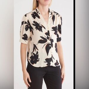 Tahari Black and White Floral Skirt NWT Size Small